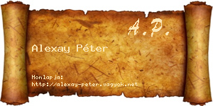 Alexay Péter névjegykártya