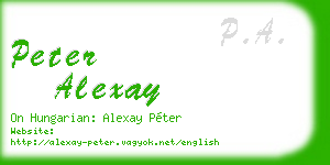 peter alexay business card