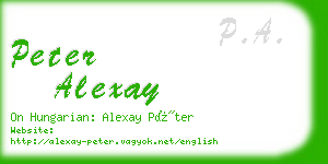 peter alexay business card